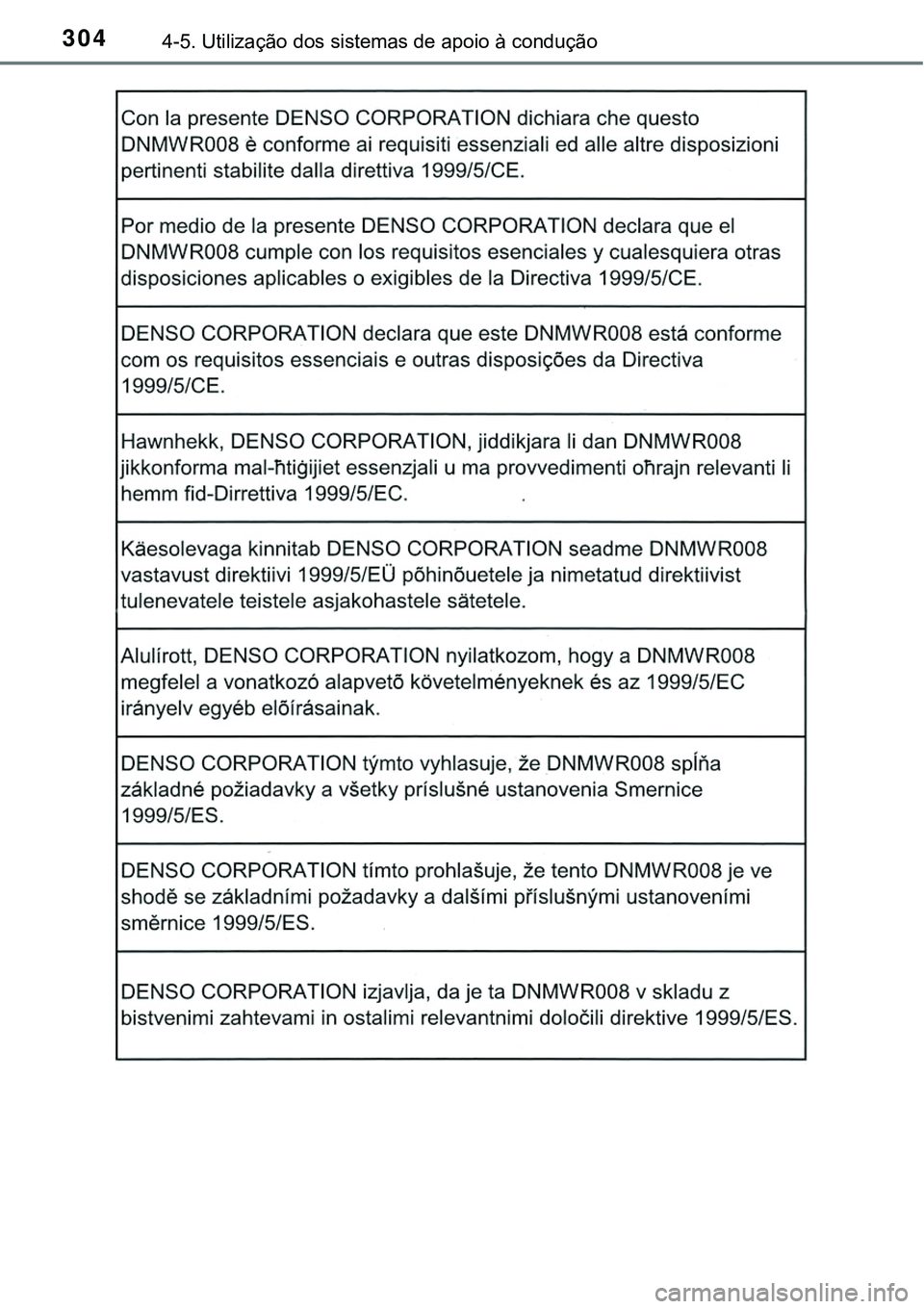 TOYOTA PRIUS 2015  Manual de utilização (in Portuguese) 3044-5. Utilização dos sistemas de apoio à condução 