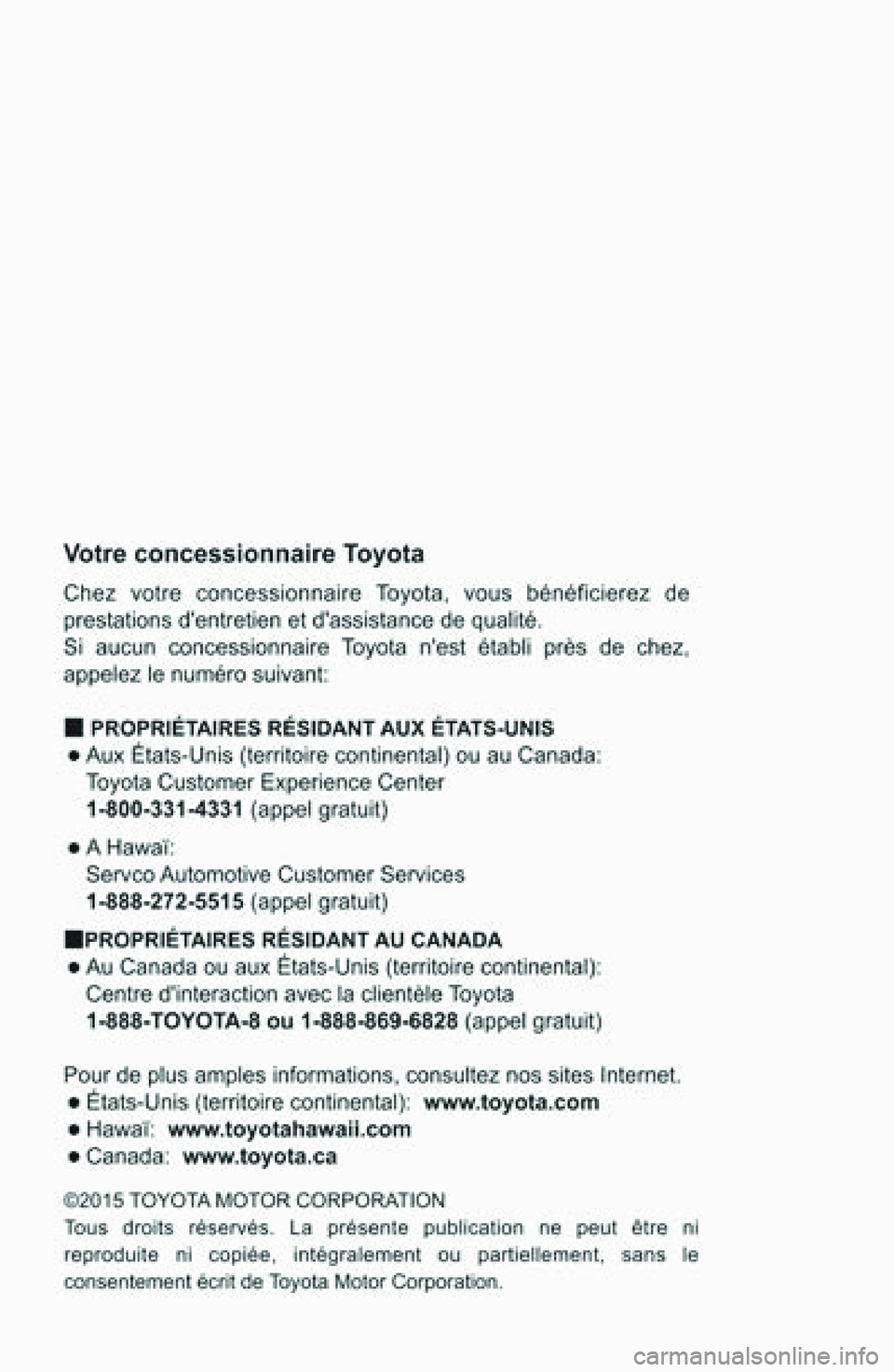 TOYOTA PRIUS C 2016  Manuel du propriétaire (in French) 