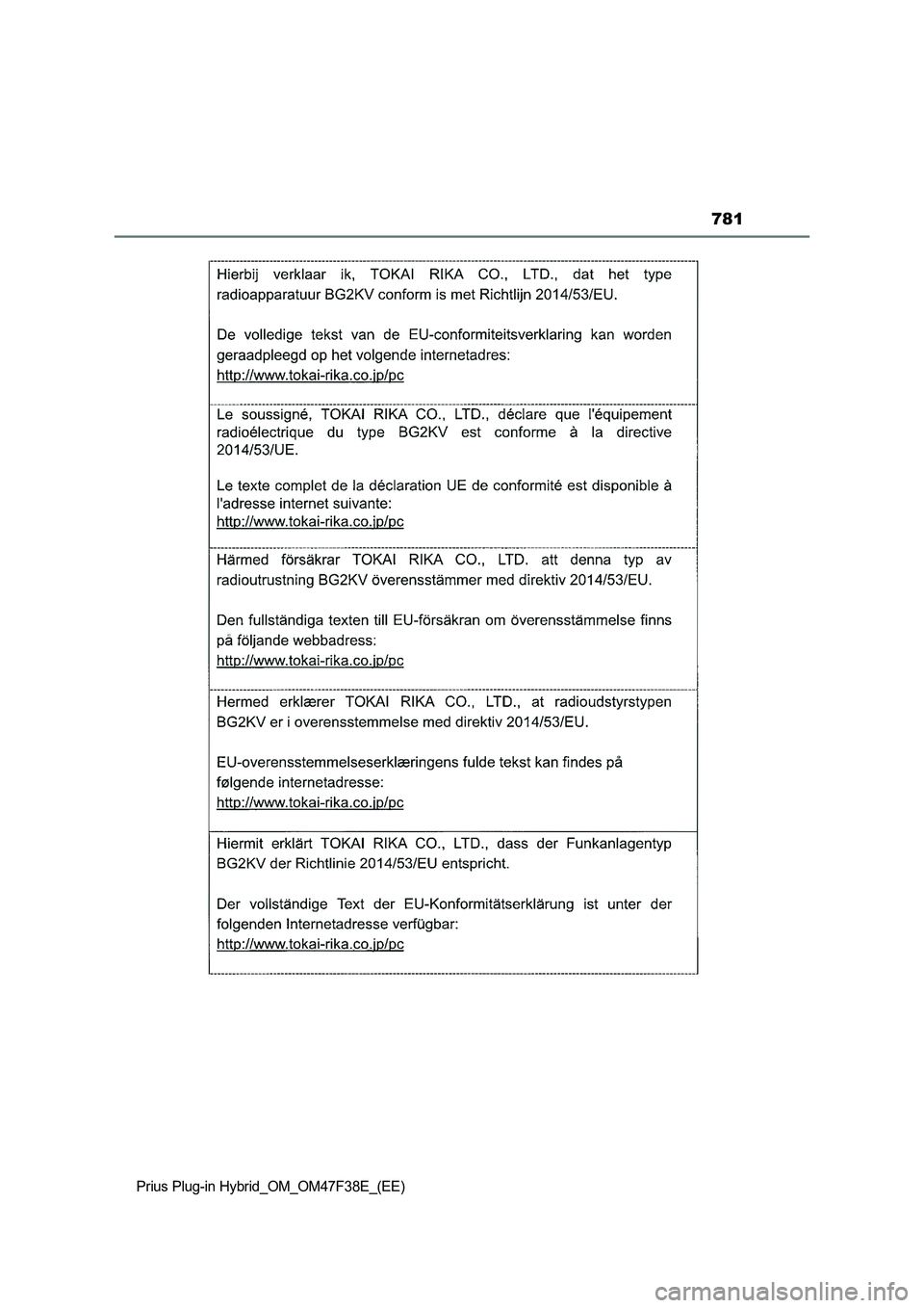 TOYOTA PRIUS PLUG-IN HYBRID 2023  Owners Manual 781
Prius Plug-in Hybrid_OM_OM47F38E_(EE) 
