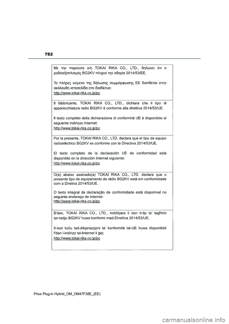 TOYOTA PRIUS PLUG-IN HYBRID 2023  Owners Manual 782
Prius Plug-in Hybrid_OM_OM47F38E_(EE) 
