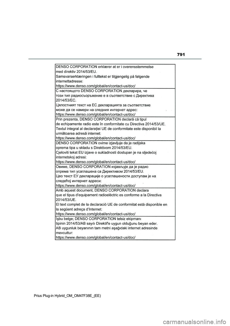 TOYOTA PRIUS PLUG-IN HYBRID 2023  Owners Manual 791
Prius Plug-in Hybrid_OM_OM47F38E_(EE) 