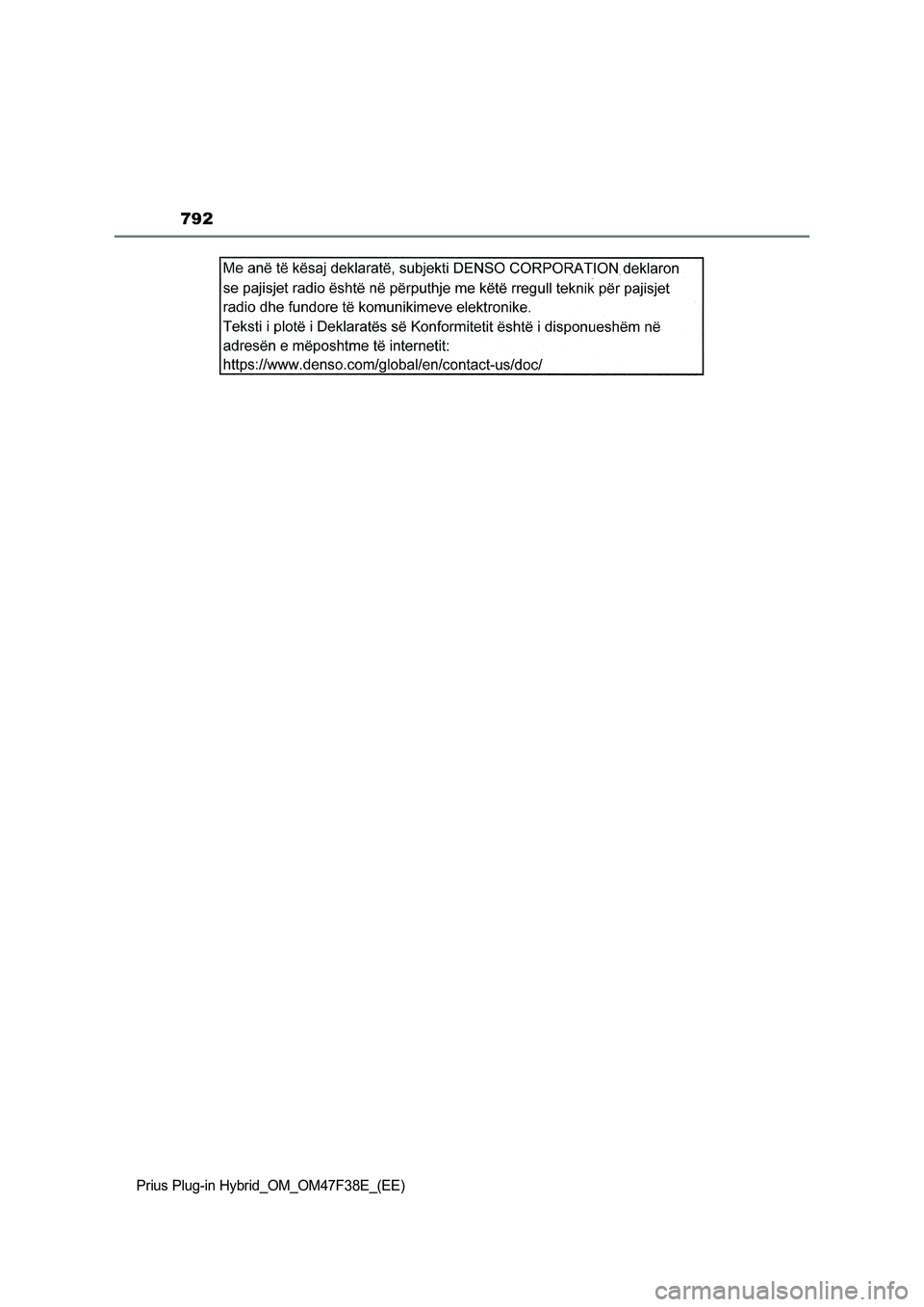 TOYOTA PRIUS PLUG-IN HYBRID 2023  Owners Manual 792
Prius Plug-in Hybrid_OM_OM47F38E_(EE) 