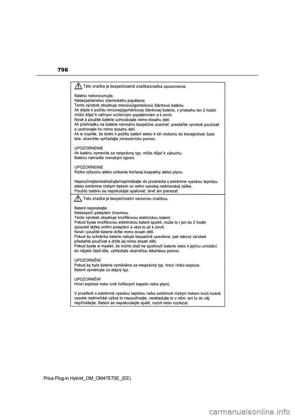 TOYOTA PRIUS PLUG-IN HYBRID 2022  Owners Manual 798
Prius Plug-in Hybrid_OM_OM47E75E_(EE) 