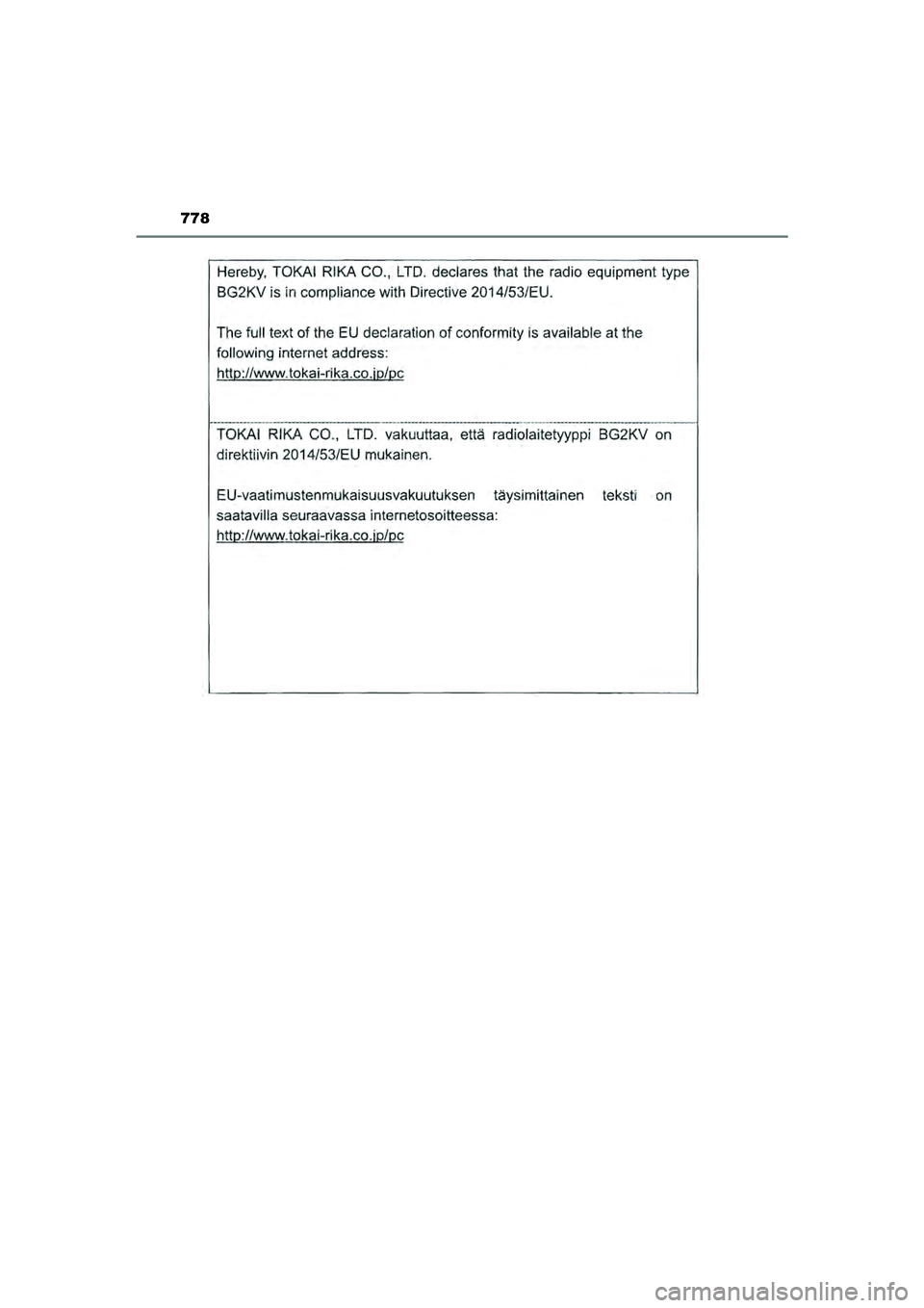 TOYOTA PRIUS PLUG-IN HYBRID 2022  Instructieboekje (in Dutch) 778
Prius Plug-in Hybrid_OM_OM47E75E_(EE)
Prius Plug-in Hybrid_OM_OM47E75E_(EE).book  Page 778  Tuesday, May 11, 2021  9:32 AM 