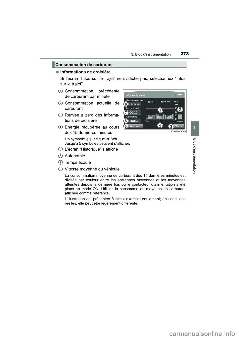 TOYOTA PRIUS PRIME 2017  Manuel du propriétaire (in French) PRIUS PRIME_OM_OM47A88D_(D)
2733. Bloc d’instrumentation
3
Bloc d’instrumentation
■Informations de croisière
Si l’écran “Infos sur le trajet” ne s’affiche pas, sélectionnez “Infos
s