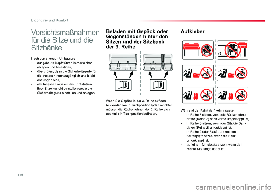 TOYOTA PROACE 2018 Betriebsanleitungen (in German) 116
Ergonomie und Komfort
Jumpy _de_Chap03_ergonomie-et-confort_ed01-2016
Vorsichtsmaßnahmen
für die Sitze und die
Sitzbänke
Nach den diversen Umbauten:
- ausgebaute Kopfstützen immer sicher ab TOYOTA PROACE 2018 Betriebsanleitungen (in German) 116
Ergonomie und Komfort
Jumpy _de_Chap03_ergonomie-et-confort_ed01-2016
Vorsichtsmaßnahmen
für die Sitze und die
Sitzbänke
Nach den diversen Umbauten:
- ausgebaute Kopfstützen immer sicher ab