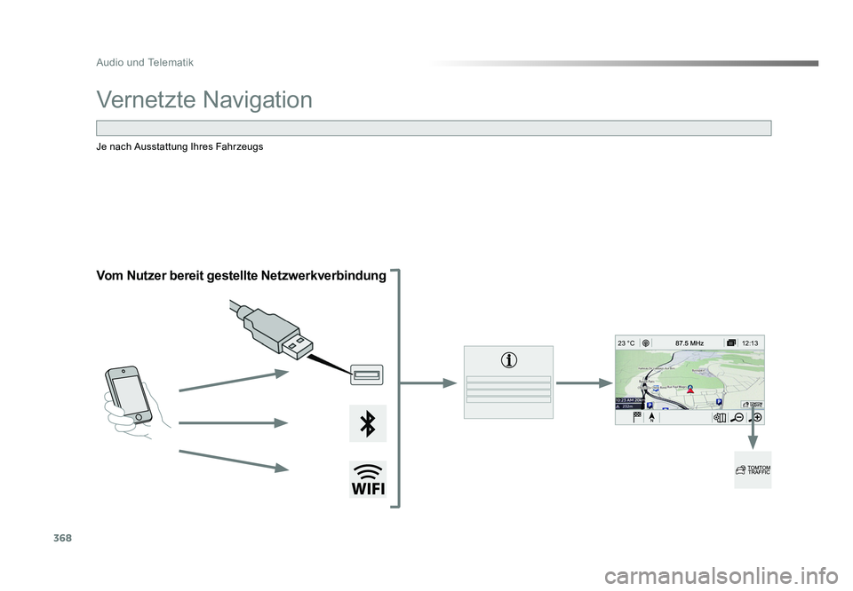 TOYOTA PROACE 2017  Betriebsanleitungen (in German) 368
12:13
23 °C
Audio und Telematik
Jumpy_de_Chap10b_NAC-1_ed01-2016
Vernetzte Navigation
Vom Nutzer bereit gestellte Netzwerkverbindung
Je nach Ausstattung Ihres Fahrzeugs
Proace_de.indb   36822/07/