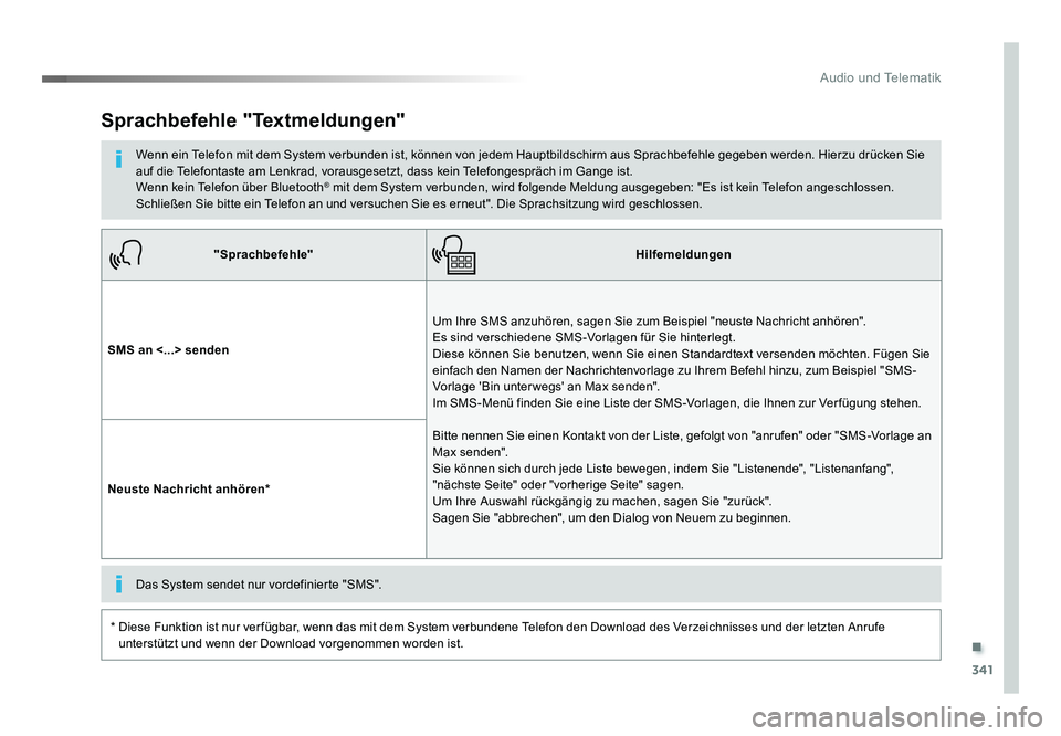 TOYOTA PROACE VERSO 2017 Betriebsanleitungen (in German) .
341
Audio und Telematik
Proace_Verso_de_Chap10b_NAC-1_ed01-2016
"Sprachbefehle"Hilfemeldungen
SMS an <...> senden Um Ihre SMS anzuhören, sagen Sie zum Beispiel "neuste Nachricht anhöre TOYOTA PROACE VERSO 2017 Betriebsanleitungen (in German) .
341
Audio und Telematik
Proace_Verso_de_Chap10b_NAC-1_ed01-2016
"Sprachbefehle"Hilfemeldungen
SMS an <...> senden Um Ihre SMS anzuhören, sagen Sie zum Beispiel "neuste Nachricht anhöre