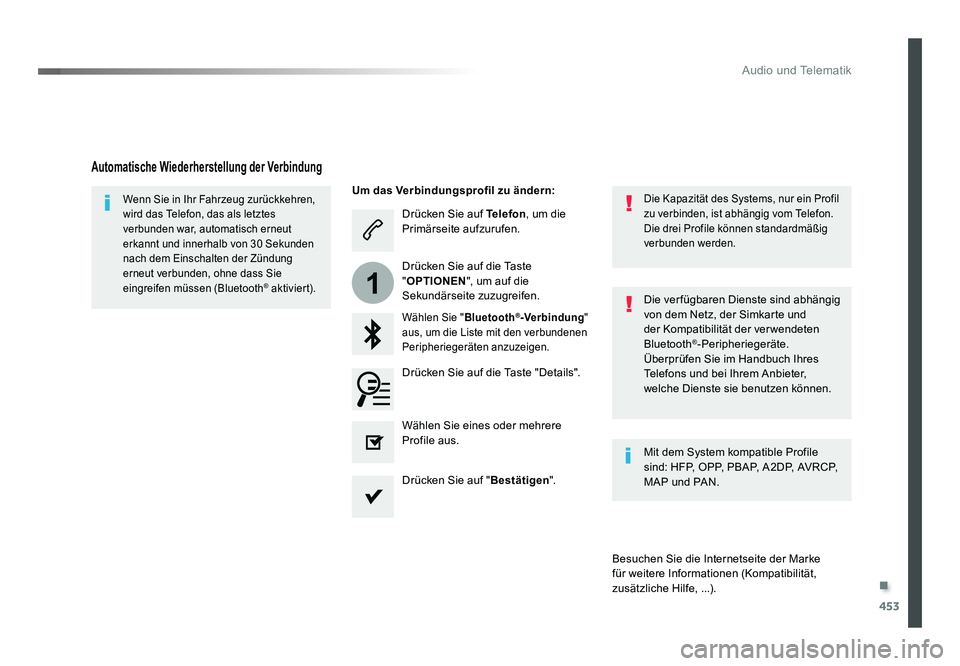 TOYOTA PROACE VERSO 2017 Betriebsanleitungen (in German) .
453
1
Audio und Telematik
Proace_Verso_de_Chap10c_RCC-1_ed01-2016
Drücken Sie auf Telefon, um die
Primärseite aufzurufen.
Wählen Sie " Bluetooth®-Verbindung "
aus, um die Liste mit den TOYOTA PROACE VERSO 2017 Betriebsanleitungen (in German) .
453
1
Audio und Telematik
Proace_Verso_de_Chap10c_RCC-1_ed01-2016
Drücken Sie auf Telefon, um die
Primärseite aufzurufen.
Wählen Sie " Bluetooth®-Verbindung "
aus, um die Liste mit den