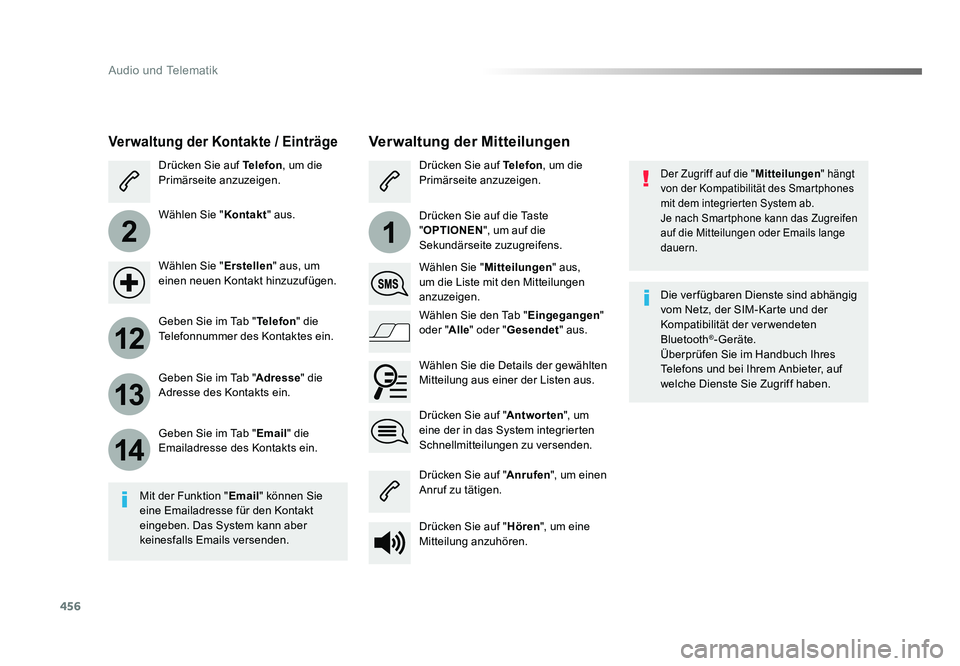 TOYOTA PROACE VERSO 2017 Betriebsanleitungen (in German) 456
2
12
13
14
1
Audio und Telematik
Proace_Verso_de_Chap10c_RCC-1_ed01-2016
Der Zugriff auf die "Mitteilungen" hängt
von der Kompatibilität des Smartphones
mit dem integrierten System ab. TOYOTA PROACE VERSO 2017 Betriebsanleitungen (in German) 456
2
12
13
14
1
Audio und Telematik
Proace_Verso_de_Chap10c_RCC-1_ed01-2016
Der Zugriff auf die "Mitteilungen" hängt
von der Kompatibilität des Smartphones
mit dem integrierten System ab.
