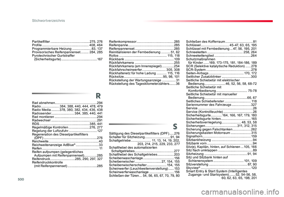 TOYOTA PROACE VERSO 2017  Betriebsanleitungen (in German) 500
Stichwortverzeichnis
Proace_Verso_de_Chap11_index-alpha_ed01-2016
Schließen des Kofferraum ..............................81
Schlüssel  ............................... 45 - 47, 63, 65, 195
Schlü