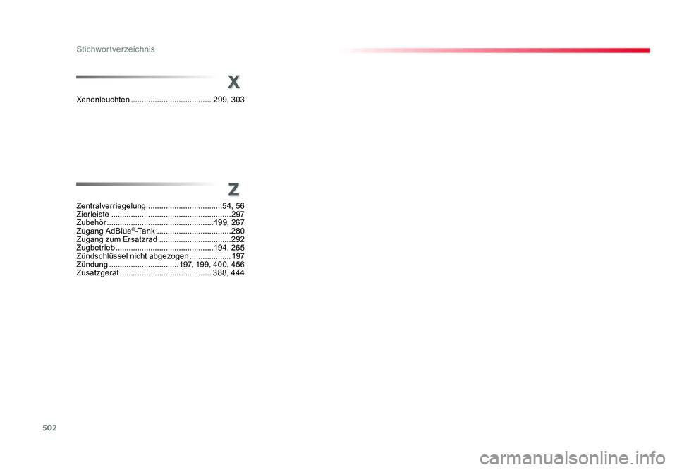 TOYOTA PROACE VERSO 2017  Betriebsanleitungen (in German) 502
Stichwortverzeichnis
Proace_Verso_de_Chap11_index-alpha_ed01-2016
Z
Zentralverriegelung ...................................54, 56
Zierleiste  ......................................................