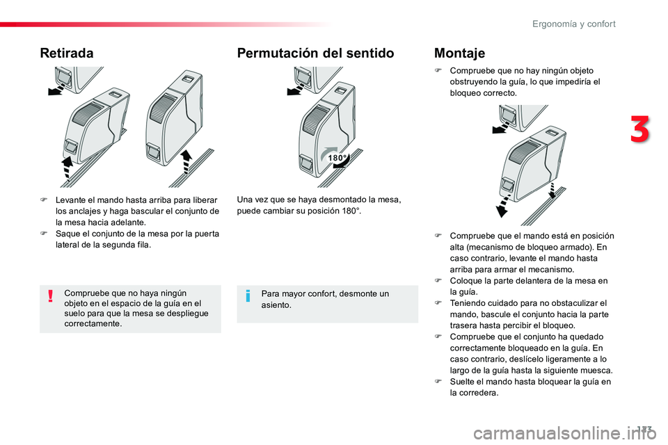 TOYOTA PROACE VERSO 2017 Manual del propietario (in Spanish) 123
ProaceVerso_es_Chap03_ergonomie-et-confort_ed01-2016
F Levante el mando hasta arriba para liberar los anclajes y haga bascular el conjunto de la mesa hacia adelante.F Saque el conjunto de la mesa TOYOTA PROACE VERSO 2017 Manual del propietario (in Spanish) 123
ProaceVerso_es_Chap03_ergonomie-et-confort_ed01-2016
F Levante el mando hasta arriba para liberar los anclajes y haga bascular el conjunto de la mesa hacia adelante.F Saque el conjunto de la mesa