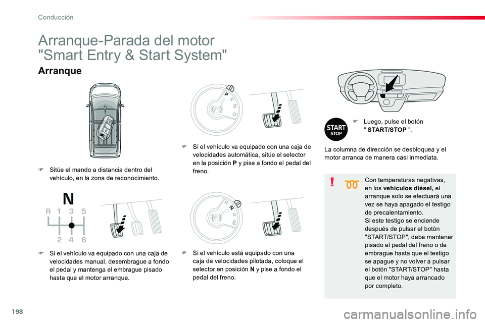 TOYOTA PROACE VERSO 2017 Manual del propietario (in Spanish) 198
ProaceVerso_es_Chap06_conduite_ed01-2016
Con temperaturas negativas, en los vehículos diésel, el arranque solo se efectuará una vez se haya apagado el testigo de precalentamiento.Si este testig TOYOTA PROACE VERSO 2017 Manual del propietario (in Spanish) 198
ProaceVerso_es_Chap06_conduite_ed01-2016
Con temperaturas negativas, en los vehículos diésel, el arranque solo se efectuará una vez se haya apagado el testigo de precalentamiento.Si este testig
