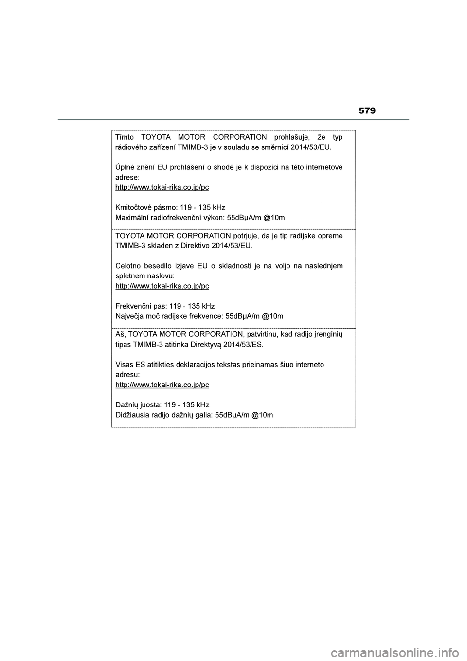 TOYOTA RAV4 2023  Manual del propietario (in Spanish) 579 