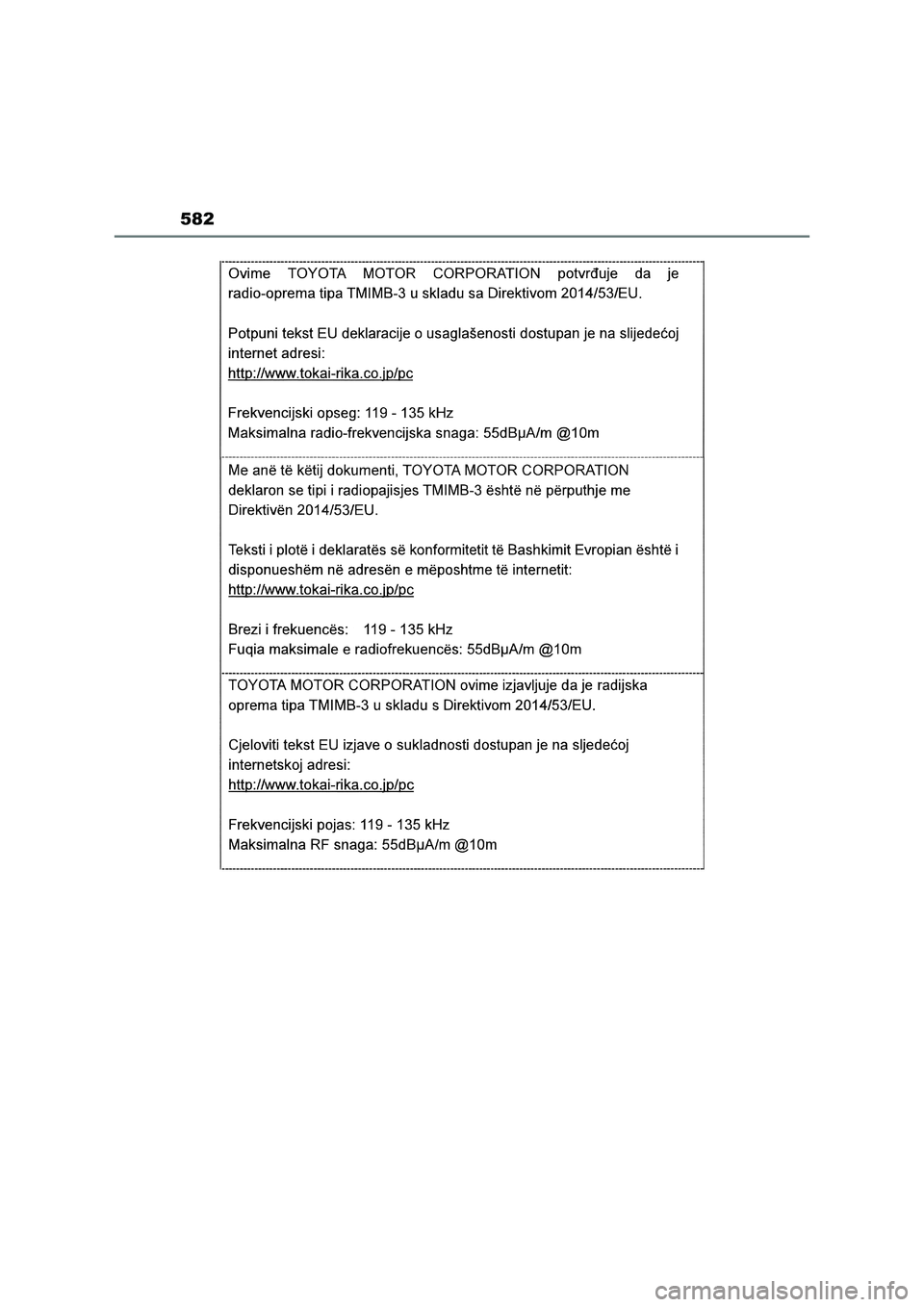 TOYOTA RAV4 2023  Manual del propietario (in Spanish) 582 