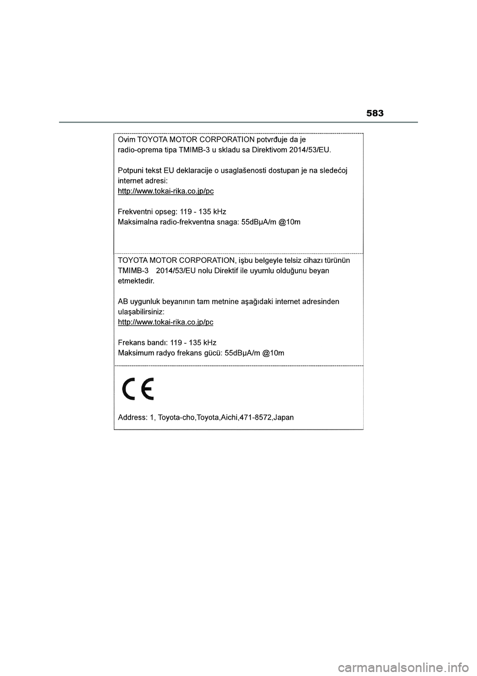 TOYOTA RAV4 2023  Manual del propietario (in Spanish) 583 