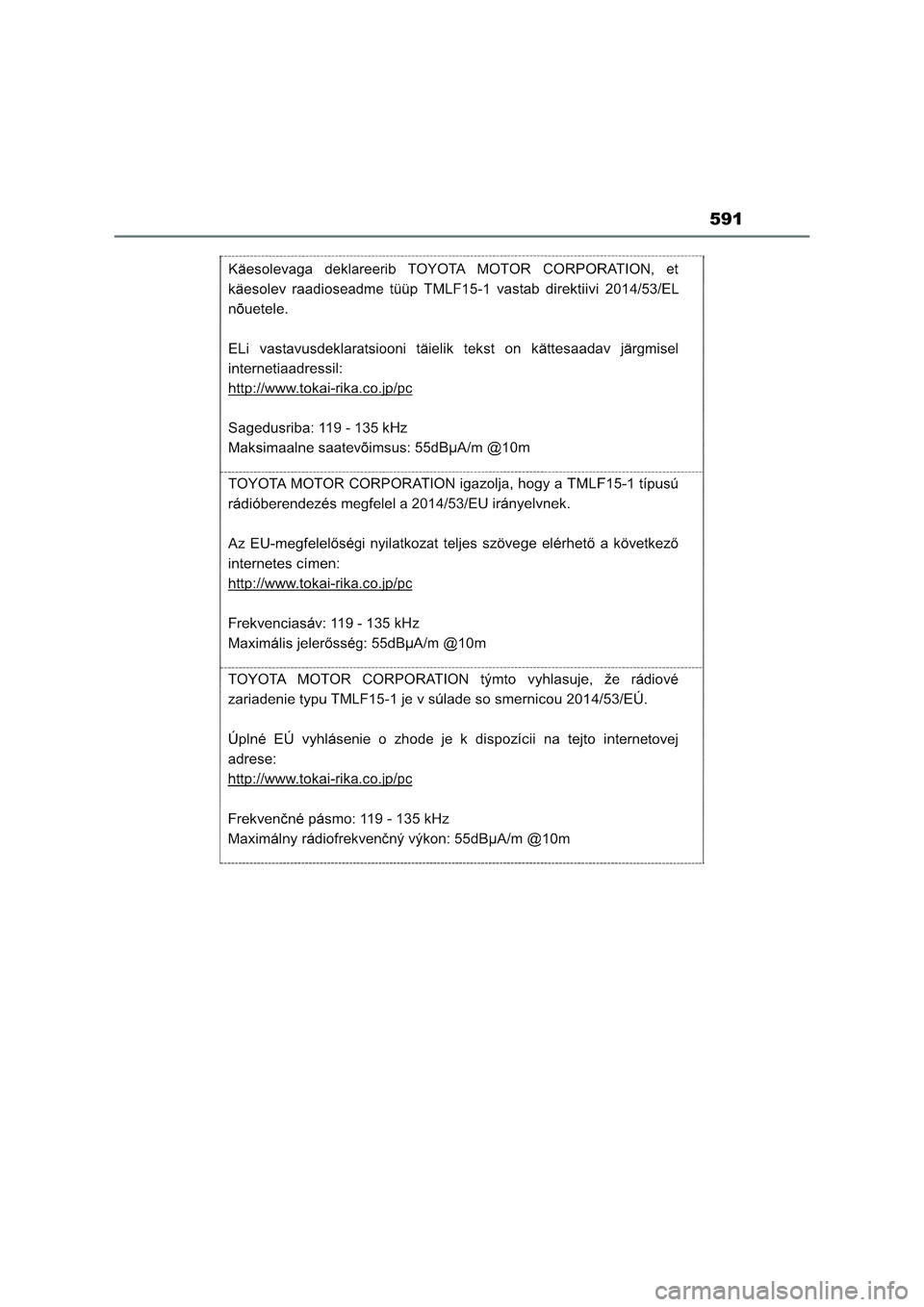 TOYOTA RAV4 2023  Manual del propietario (in Spanish) 591 