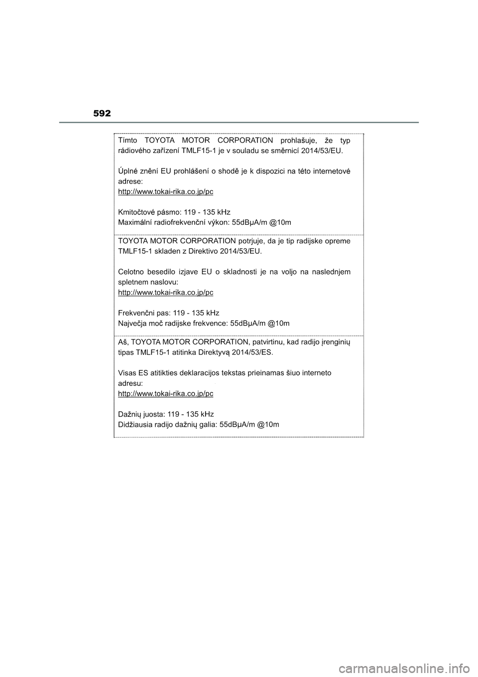 TOYOTA RAV4 2023  Manual del propietario (in Spanish) 592 