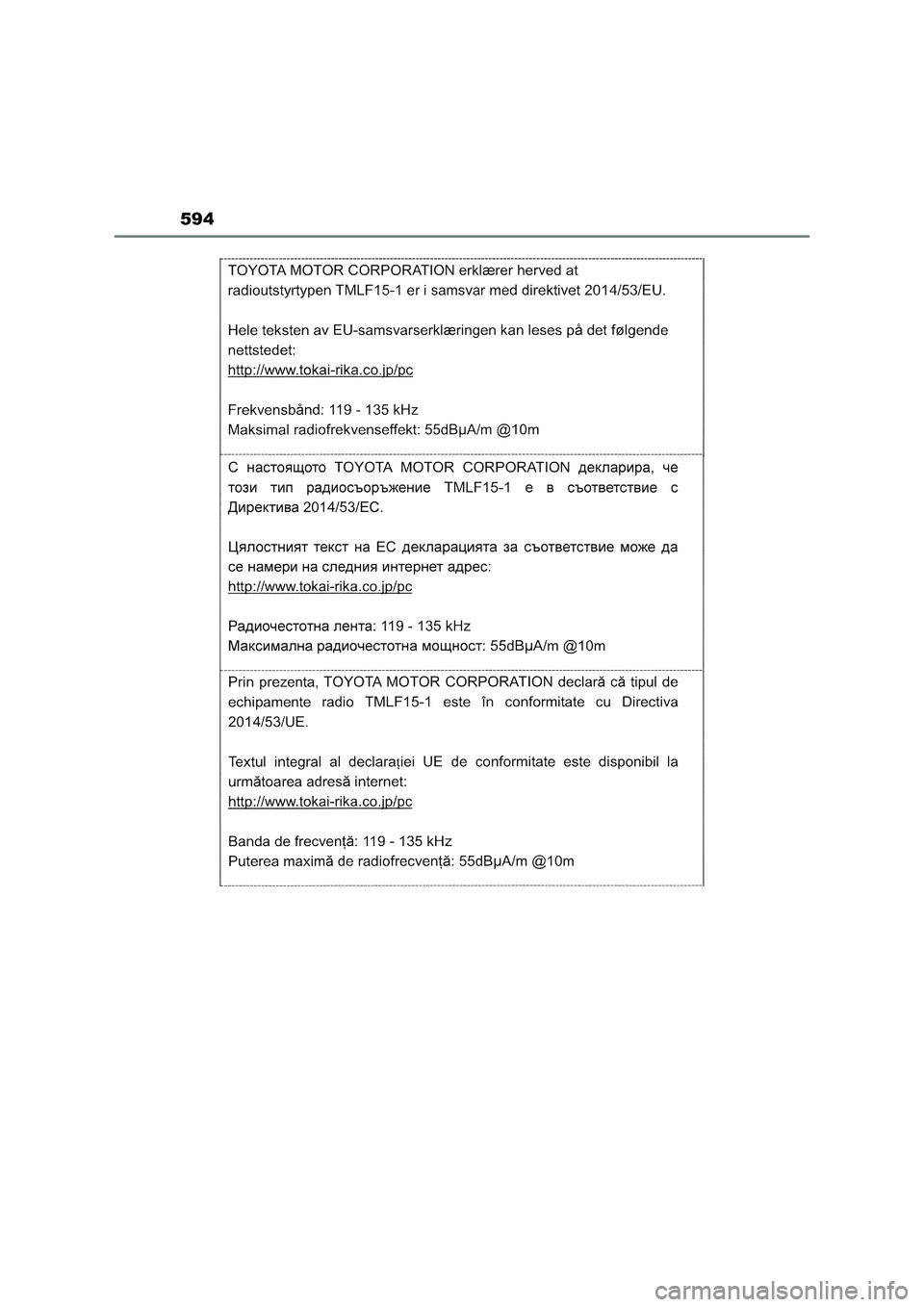 TOYOTA RAV4 2023  Manual del propietario (in Spanish) 594 