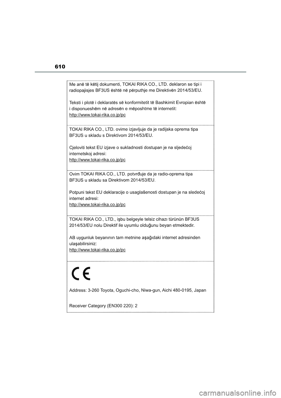 TOYOTA RAV4 2023  Manual del propietario (in Spanish) 610 