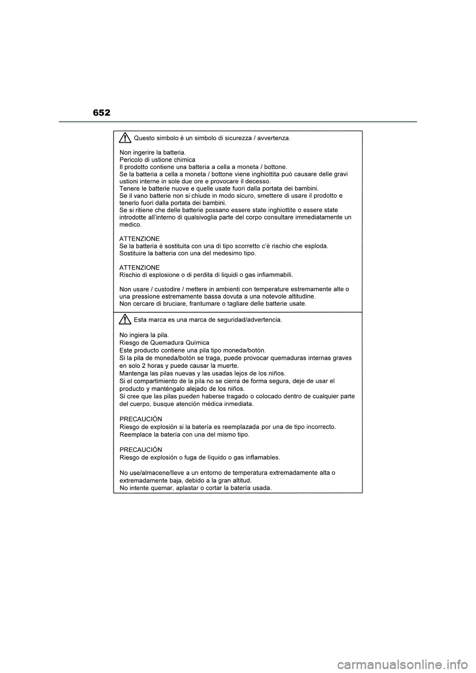 TOYOTA RAV4 2023  Manual del propietario (in Spanish) 652 