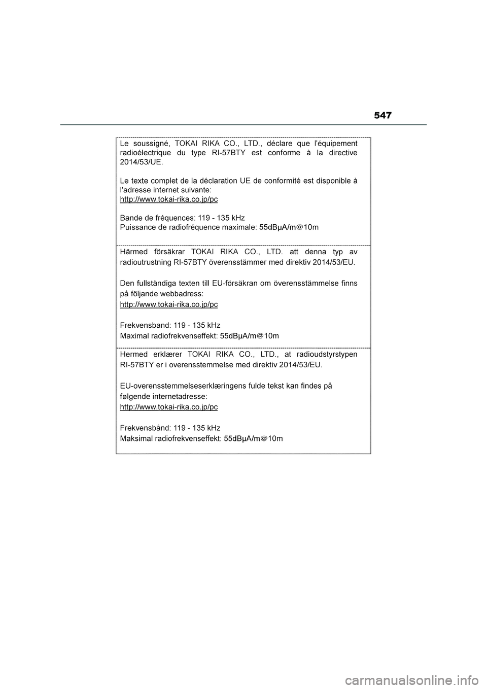 TOYOTA RAV4 2023  Manuale duso (in Italian) 547 
