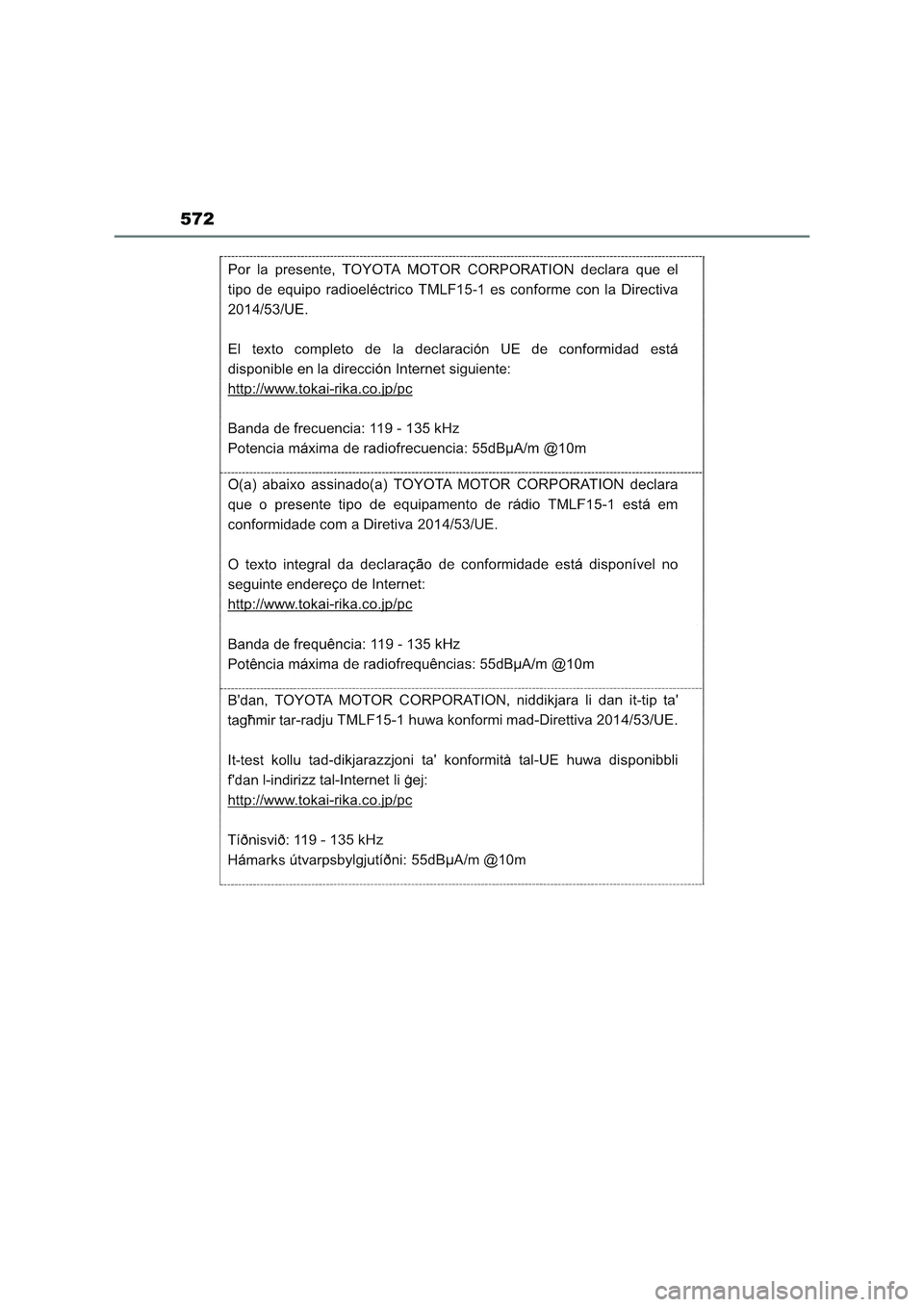 TOYOTA RAV4 2023  Manuale duso (in Italian) 572 
