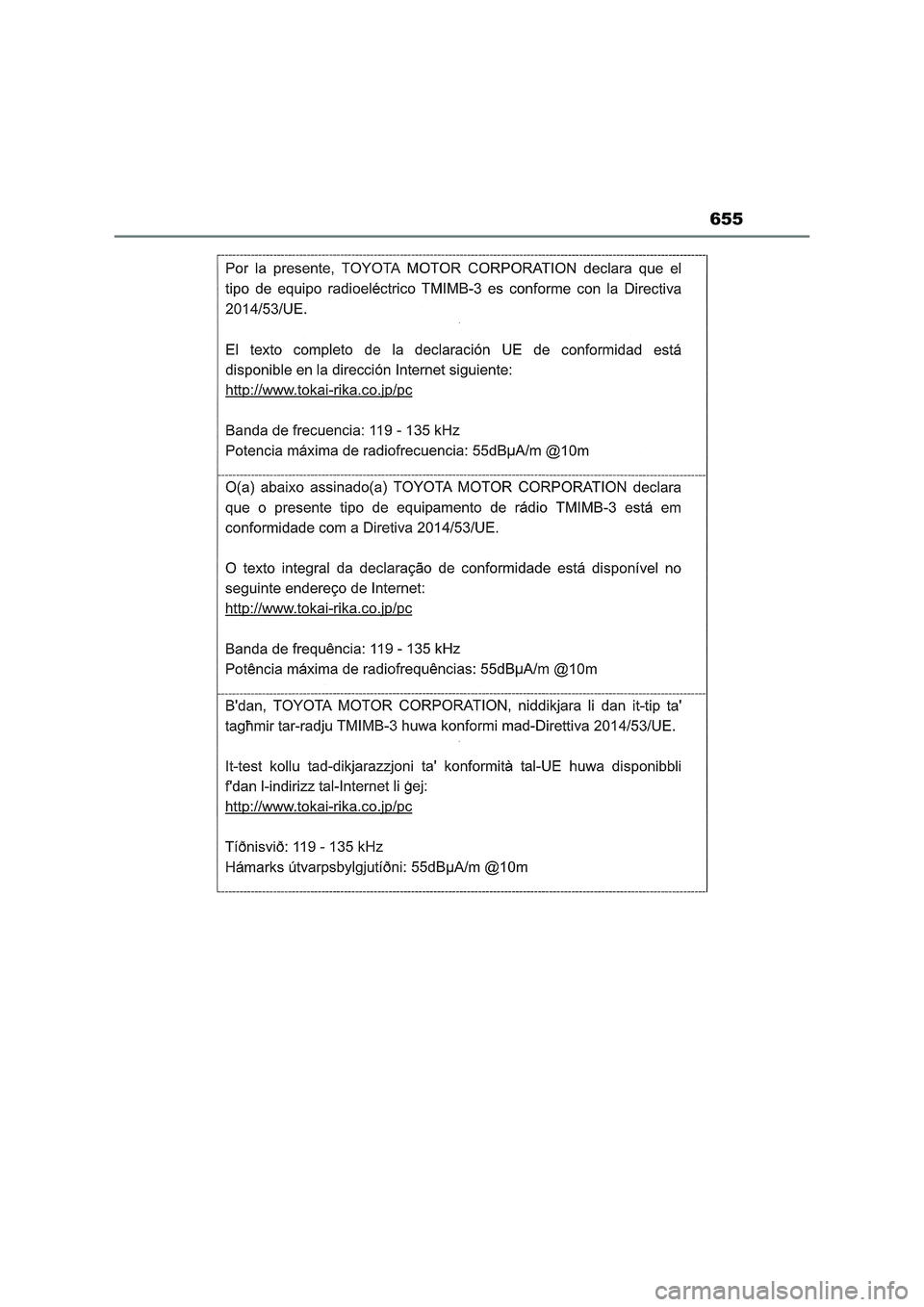 TOYOTA RAV4 2022  Manual del propietario (in Spanish) 655 