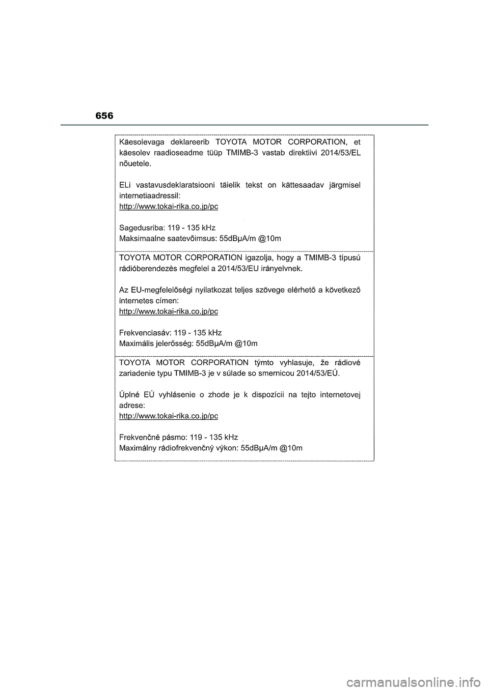 TOYOTA RAV4 2022  Manual del propietario (in Spanish) 656 
