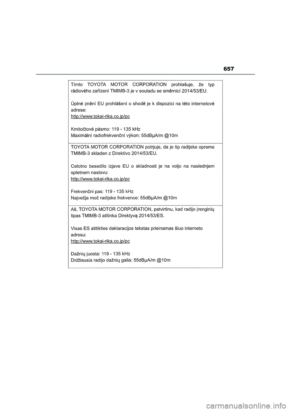 TOYOTA RAV4 2022  Manual del propietario (in Spanish) 657 