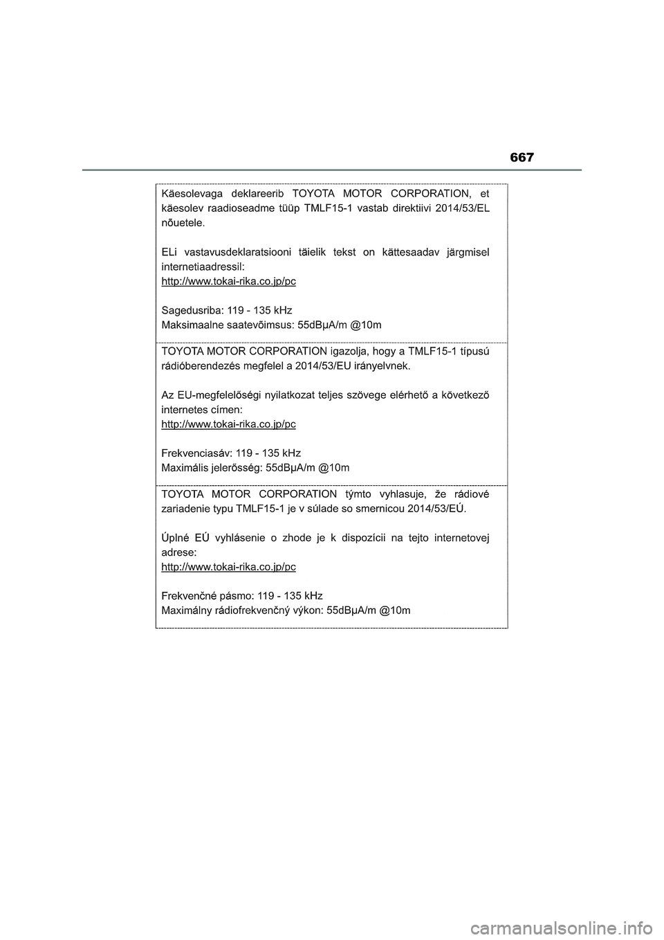 TOYOTA RAV4 2022  Manual del propietario (in Spanish) 667 