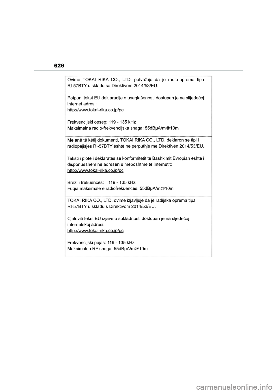 TOYOTA RAV4 2022  Manuale duso (in Italian) 626 