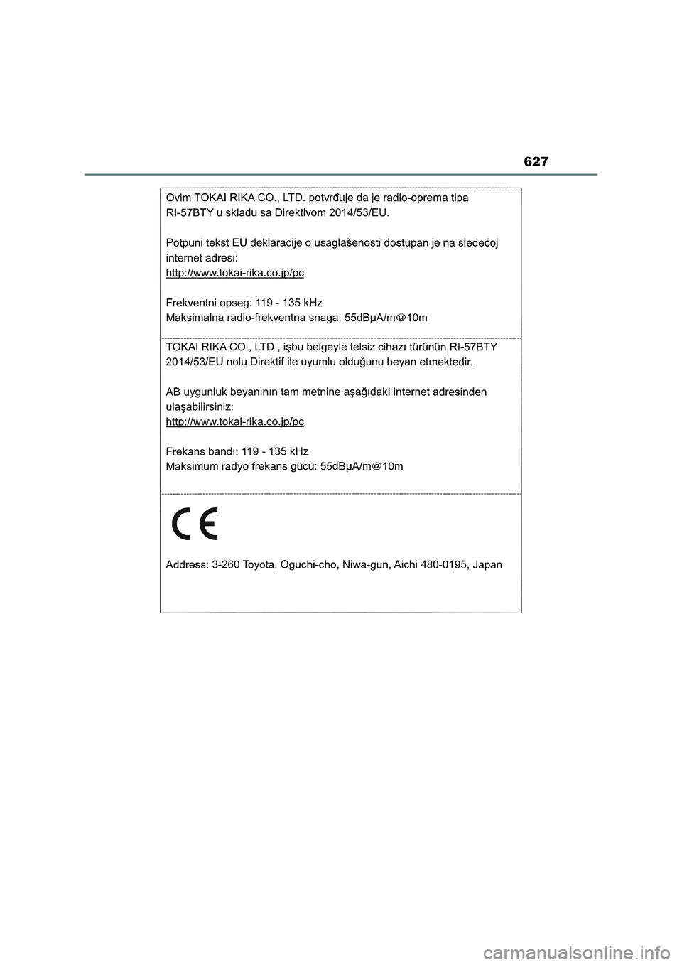 TOYOTA RAV4 2022  Manuale duso (in Italian) 627 