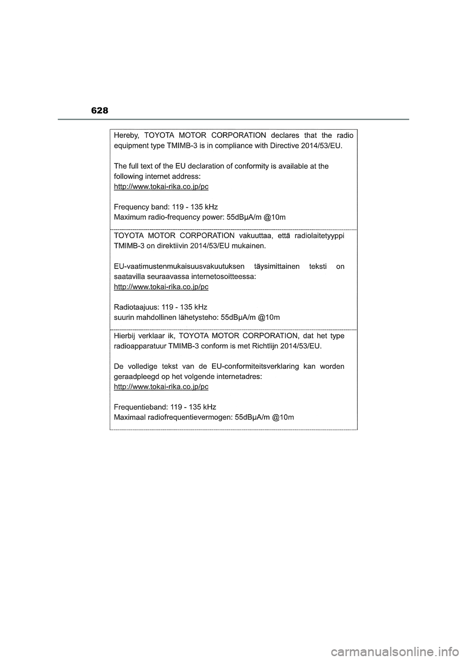 TOYOTA RAV4 2022  Manuale duso (in Italian) 628 