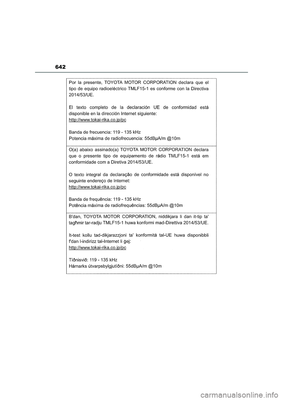 TOYOTA RAV4 2022  Manuale duso (in Italian) 642 