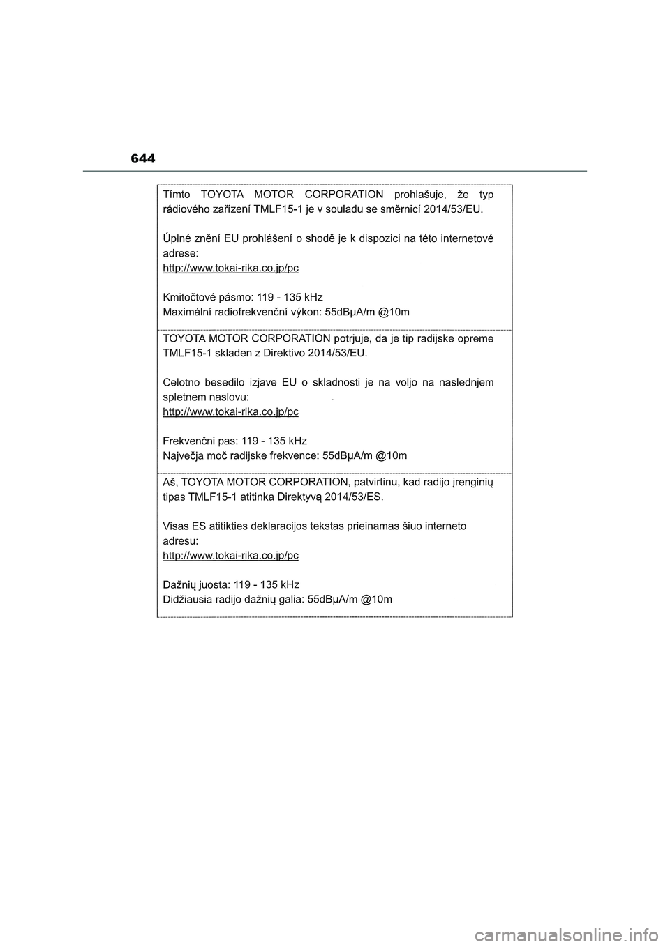 TOYOTA RAV4 2022  Manuale duso (in Italian) 644 