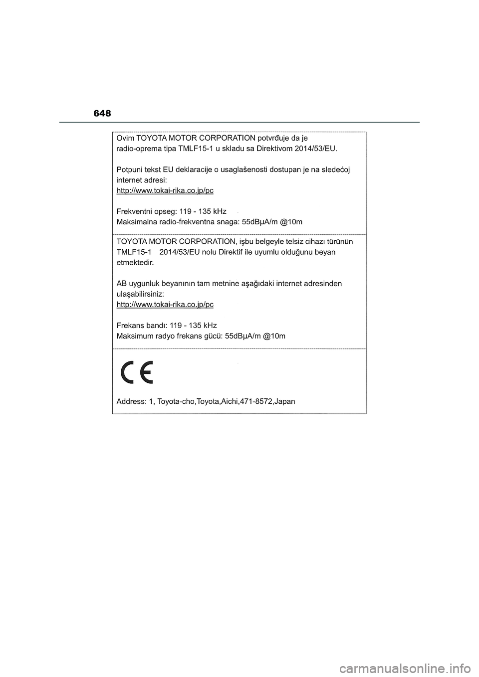 TOYOTA RAV4 2022  Manuale duso (in Italian) 648 