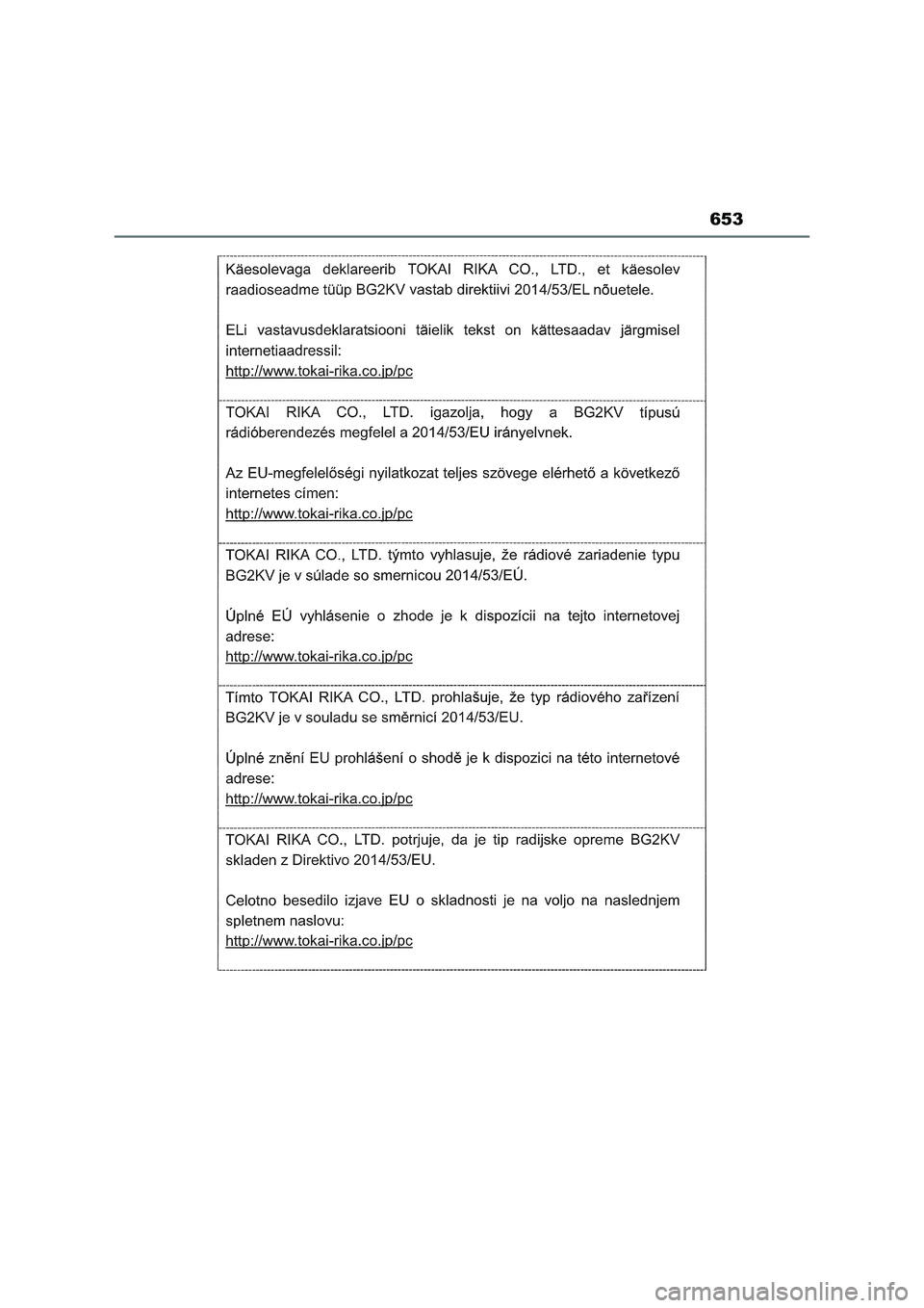TOYOTA RAV4 2022  Manuale duso (in Italian) 653 