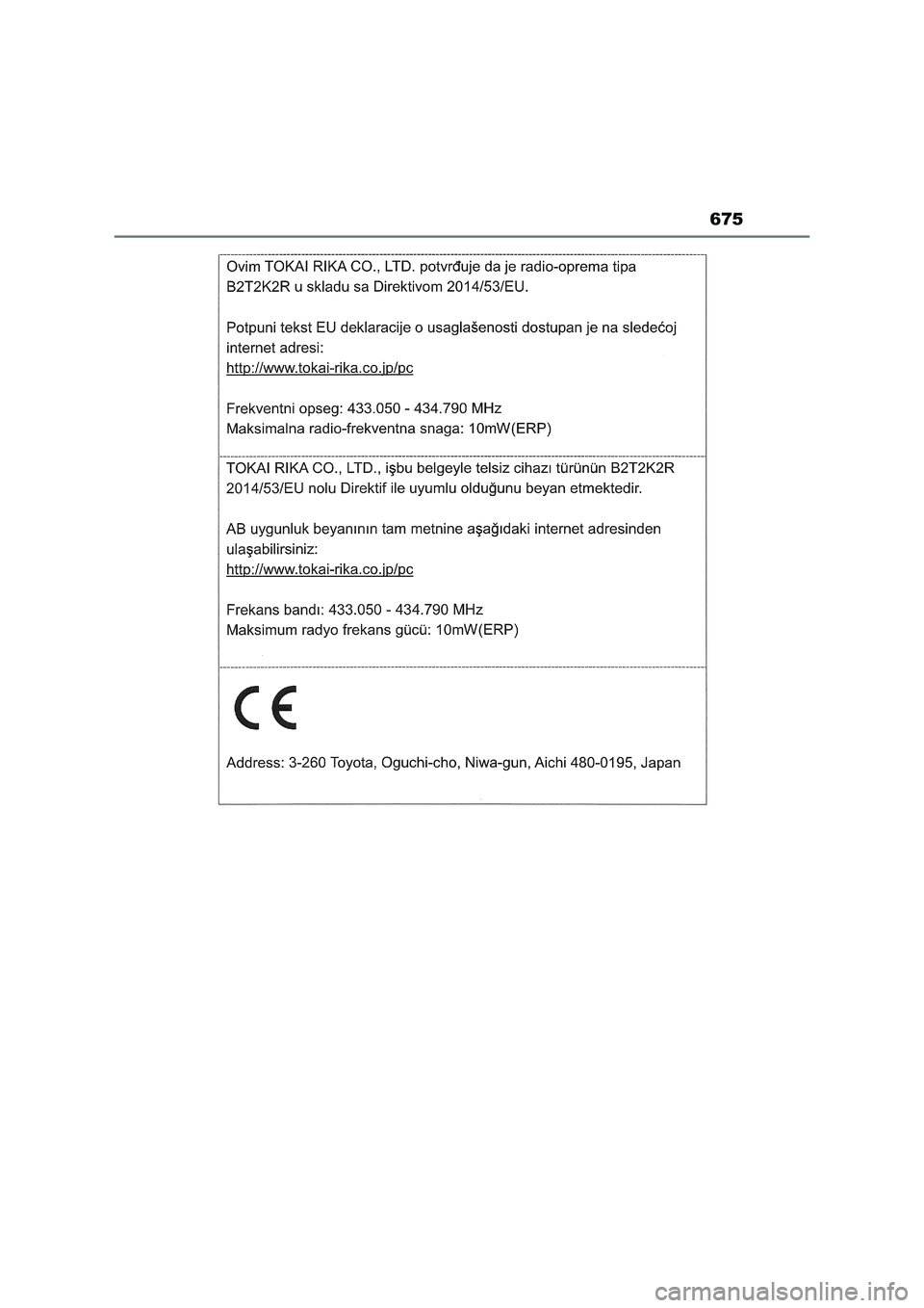 TOYOTA RAV4 2022  Manuale duso (in Italian) 675 