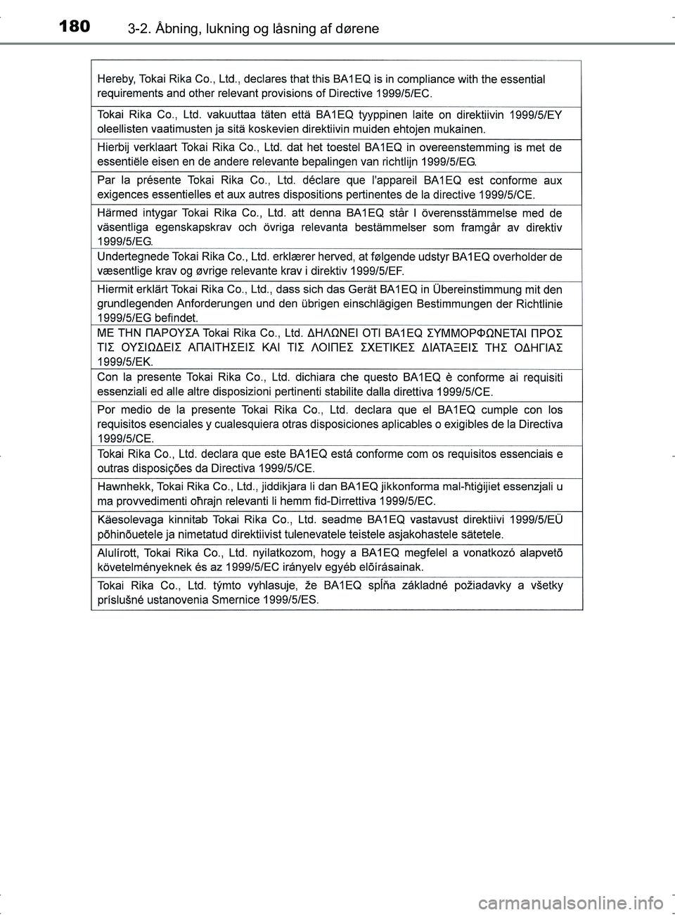 TOYOTA RAV4 2017  Brugsanvisning (in Danish) 1803-2. Åbning, lukning og låsning af dørene
OM42753DK
OM42753DK.book  Page 180  Wednesday, September 7, 2016  2:13 PM 
