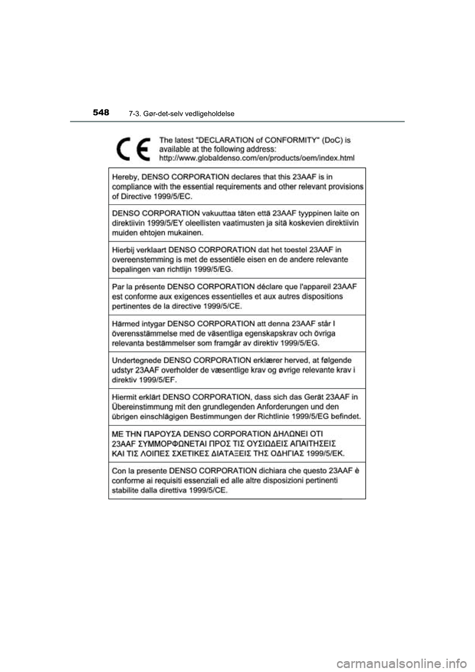 TOYOTA RAV4 2016  Brugsanvisning (in Danish) 5487-3. Gør-det-selv vedligeholdelse
OM42A45DK
OM42A45DK.book  Page 548  Thursday, December 10, 2015  7:36 PM 