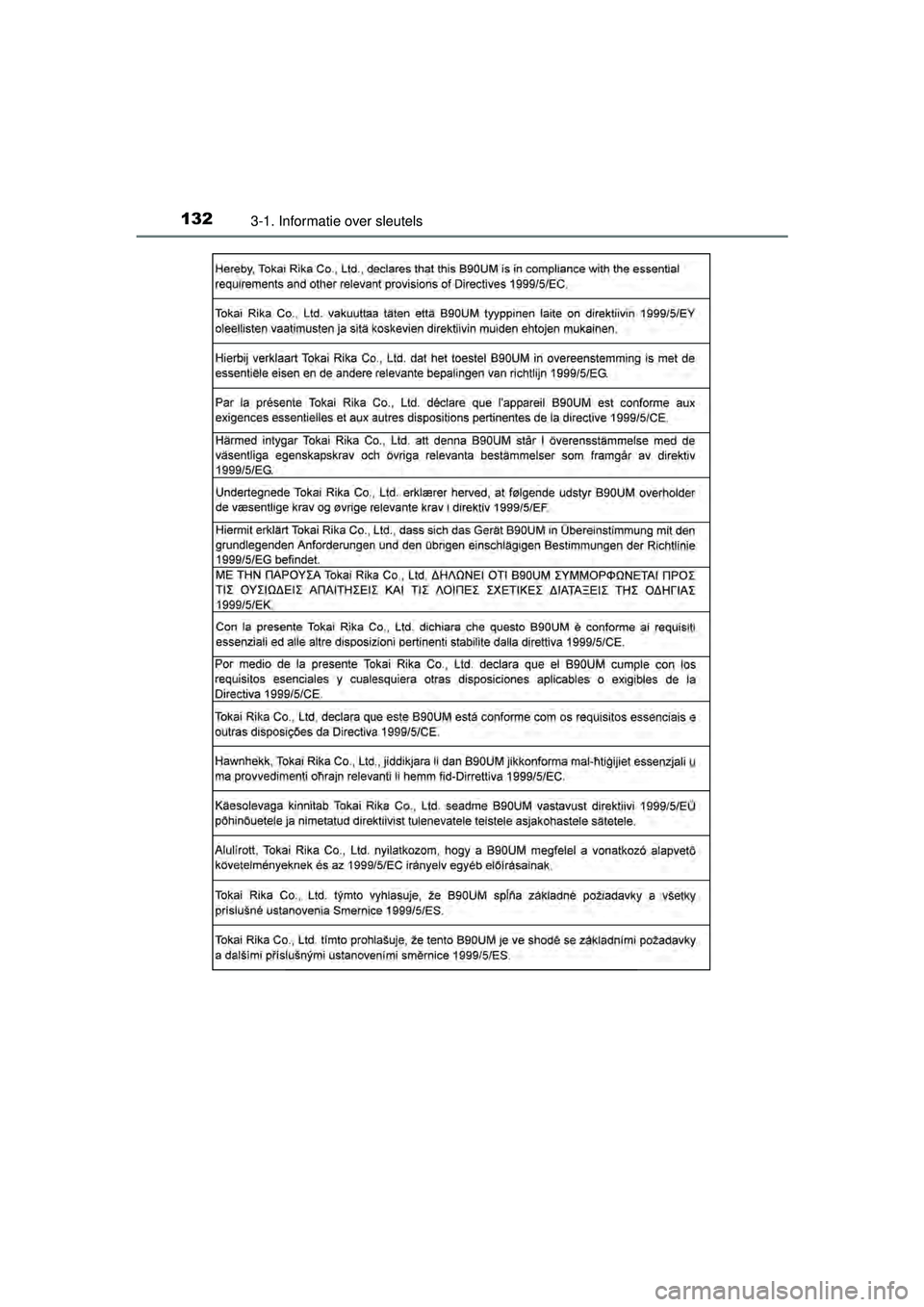 TOYOTA RAV4 2016  Instructieboekje (in Dutch) 1323-1. Informatie over sleutels
RAV4_OM_OM42A45E_(EE)
RAV4_OM_OM42A45E_(EE).book  Page 132  Tuesday, October 20, 2015  11:26 AM 
