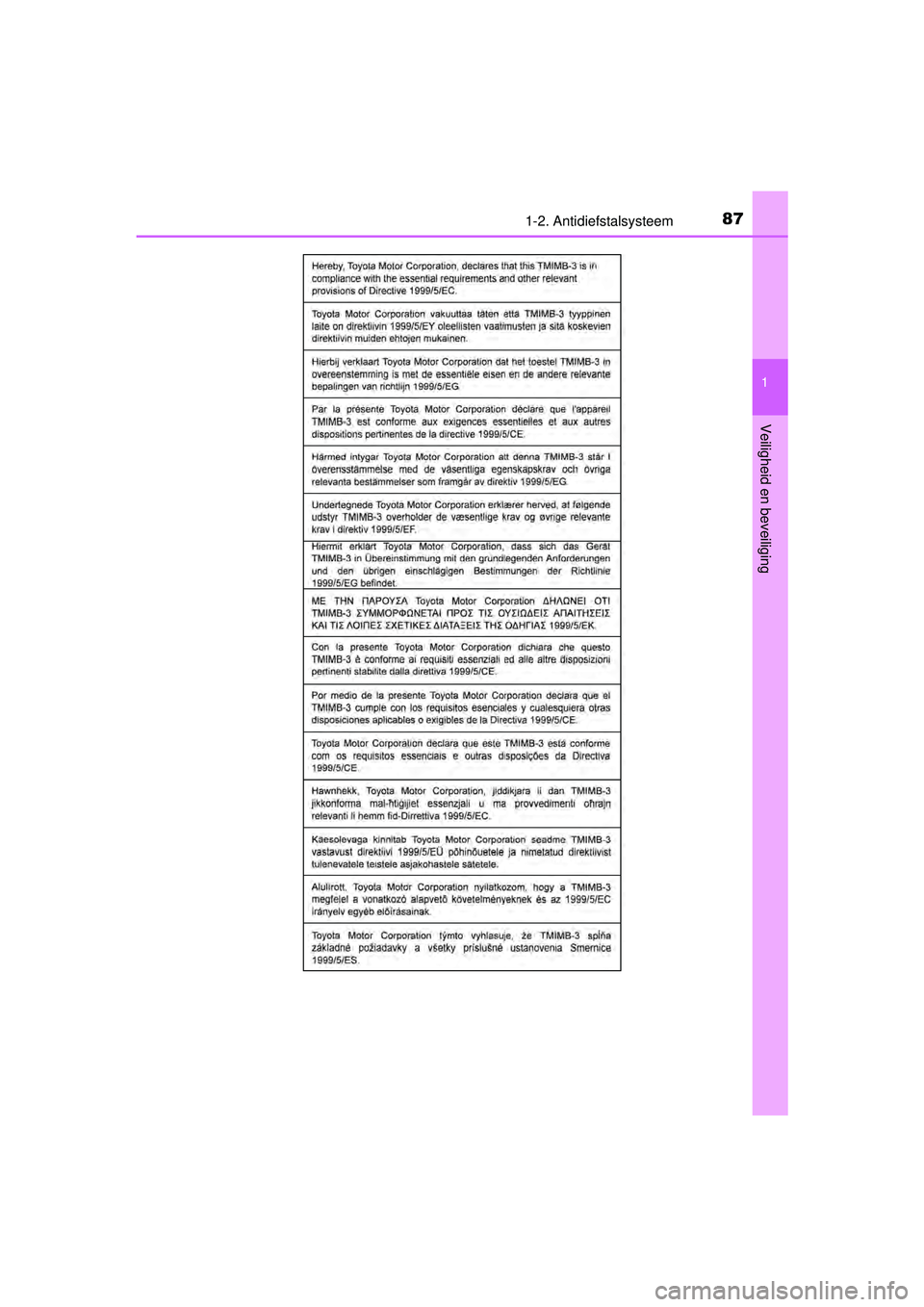 TOYOTA RAV4 2016  Instructieboekje (in Dutch) 871-2. Antidiefstalsysteem
1
RAV4_OM_OM42A45E_(EE)
Veiligheid en beveiliging
RAV4_OM_OM42A45E_(EE).book  Page 87  Tuesday, October 20, 2015  11:26 AM 