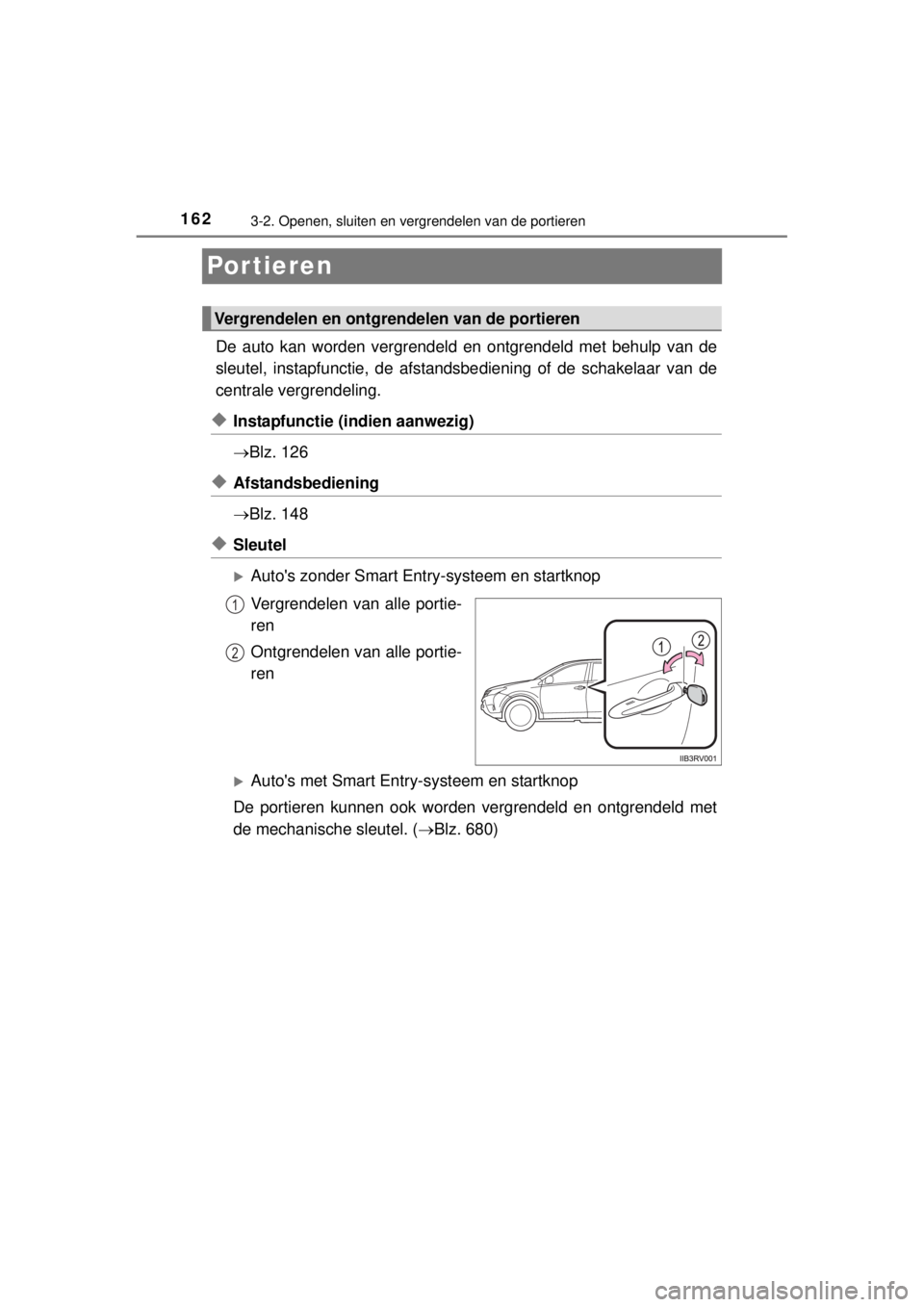 TOYOTA RAV4 2014  Instructieboekje (in Dutch) 1623-2. Openen, sluiten en vergrendelen van de portieren
RAV4_OM_OM42A21E_(EE)
Por tieren
De auto kan worden vergrendeld en ontgrendeld met behulp van de
sleutel, instapfunctie, de afstandsbediening o