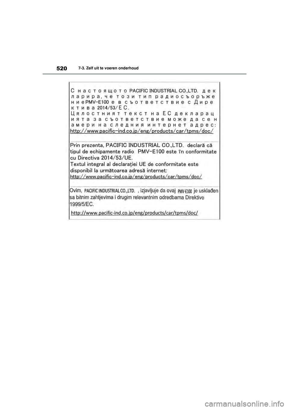 TOYOTA RAV4 PLUG-IN HYBRID 2021  Instructieboekje (in Dutch) 5207-3. Zelf uit te voeren onderhoud
pM_RAV4-Plug-in-Hybrid_OM_OM42E06E_(EE).book  Page 520  Wednesday, February 3, 2021  2:42 PM 