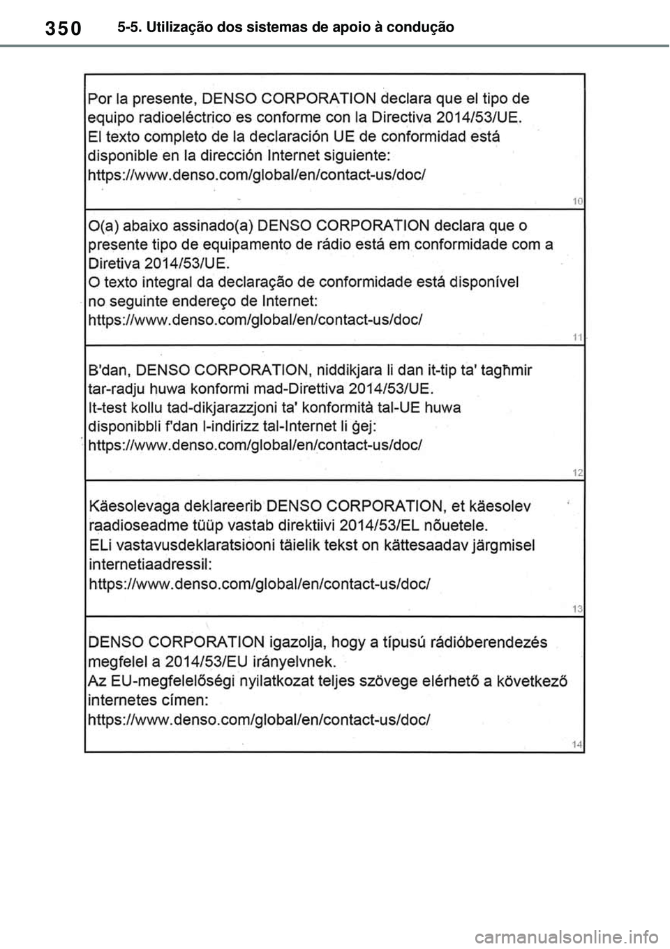 TOYOTA RAV4 PLUG-IN HYBRID 2021  Manual de utilização (in Portuguese) 3505-5. Utilização dos sistemas de apoio à condução 