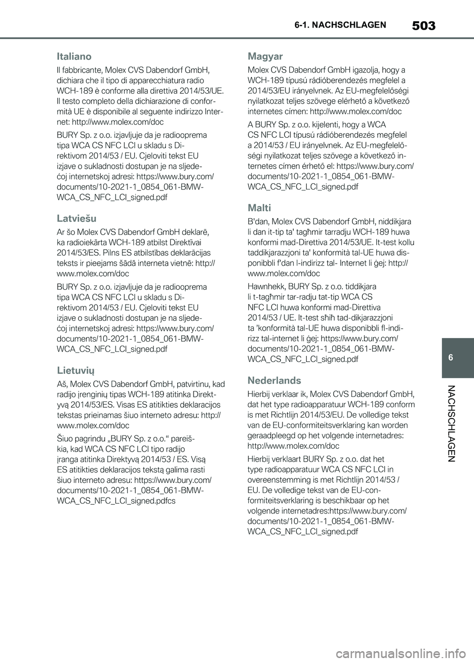 TOYOTA SUPRA 2023  Betriebsanleitungen (in German) 503
6 6-1. NACHSCHLAGEN
NACHSCHLAGEN
Supra_OM_German_OM9A433M_1_2211.book  503 ページ  ２０２２年８月３０日　火曜日　午後１時５６分 
