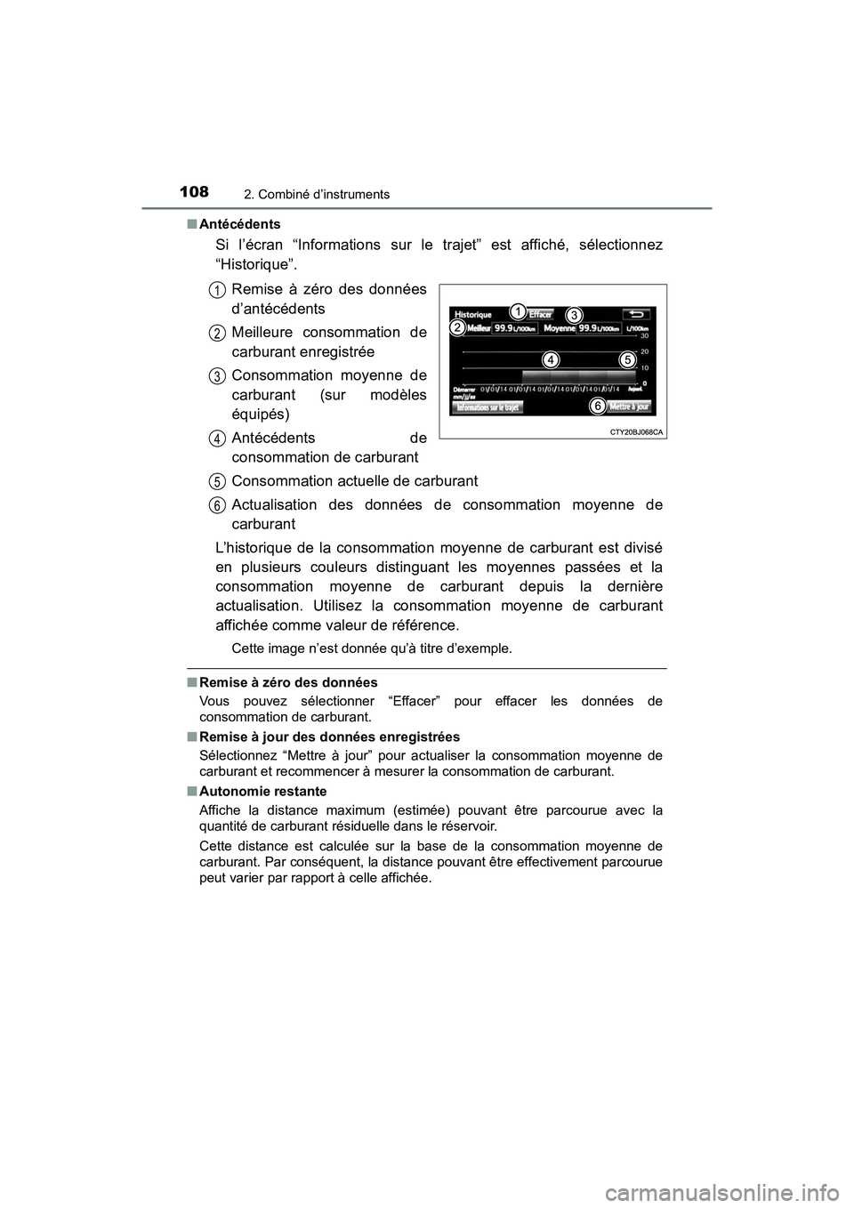 TOYOTA TACOMA 2017 Manuel du propriétaire (in French) 1082. Combiné d’instruments
TACOMA_OM_USA_OM04013D■
Antécédents
Si l’écran “Informations sur le trajet” est affiché, sélectionnez
“Historique”.
Remise à zéro des données
d’ant TOYOTA TACOMA 2017 Manuel du propriétaire (in French) 1082. Combiné d’instruments
TACOMA_OM_USA_OM04013D■
Antécédents
Si l’écran “Informations sur le trajet” est affiché, sélectionnez
“Historique”.
Remise à zéro des données
d’ant
