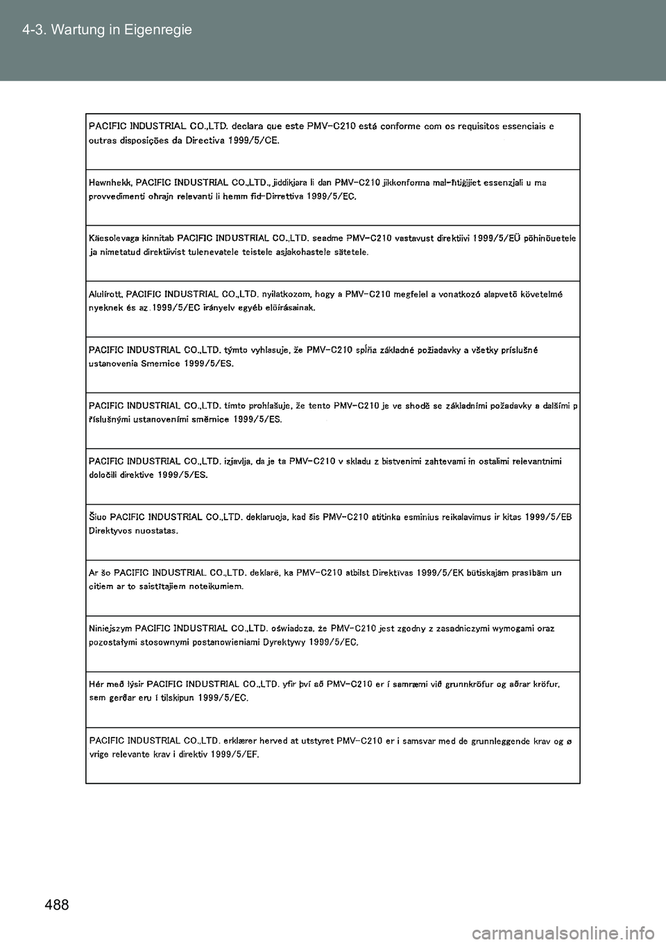 TOYOTA VERSO 2014  Betriebsanleitungen (in German) 488 4-3. Wartung in Eigenregie 
